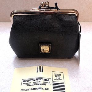 NWT Dooney & Bourke Saffano Dark Grey Kiss-lock